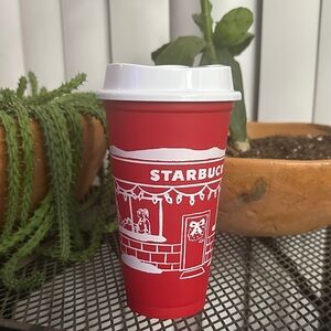 Starbucks Red and White Festive Cup
